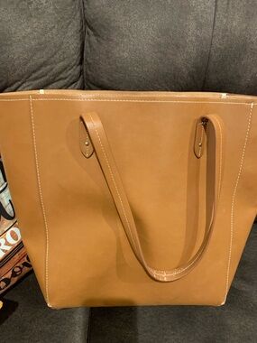 GAP Leather Tote Bag - Tan Shoulder Tote